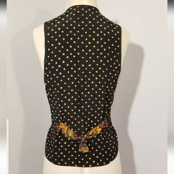JONATHAN MARTIN VINTAGE POLKA DOT PAISLEY VEST 90S PREPPY FALL AUTUMN COLLEGE L - Picture 7 of 9